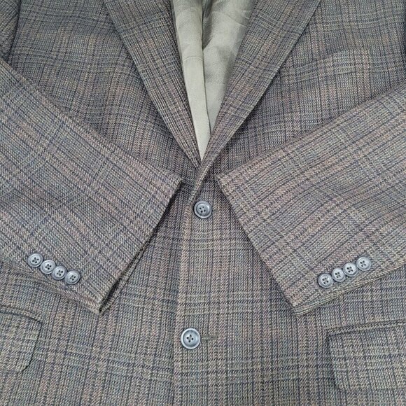 Oscar De La Renta Brown 100% Lambswool 2 Button Blazer Sport Coat Size 48R - Picture 15 of 16